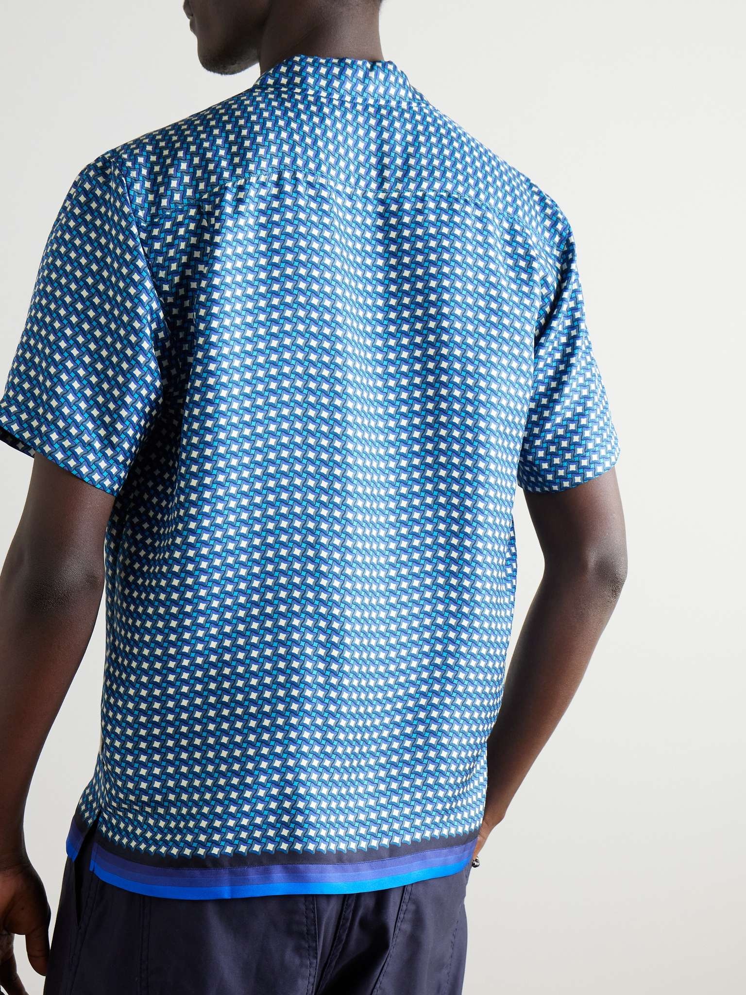 Maitan Camp-Collar Printed Silk-Twill Shirt - 3