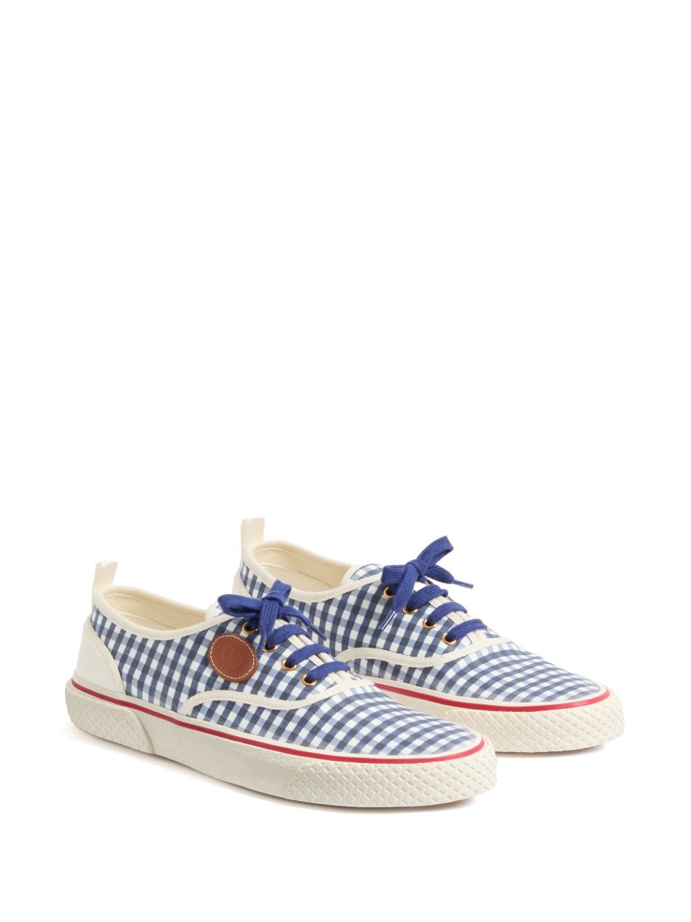 gingham-check sneakers - 2