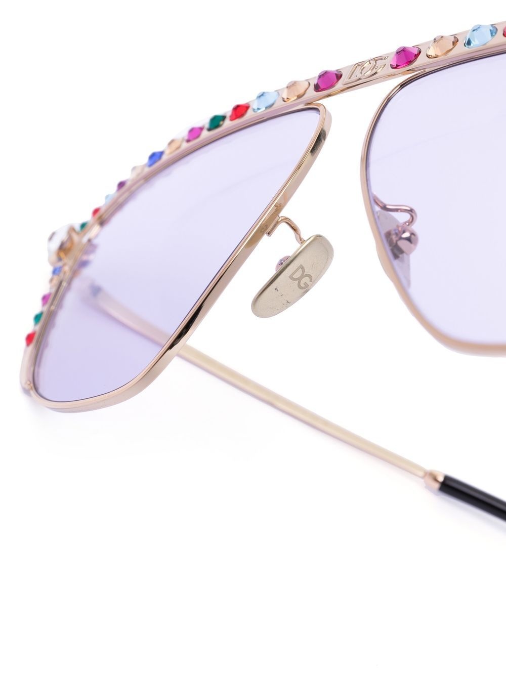 Dolce Embellished Crystal pilot sunglasses - 3