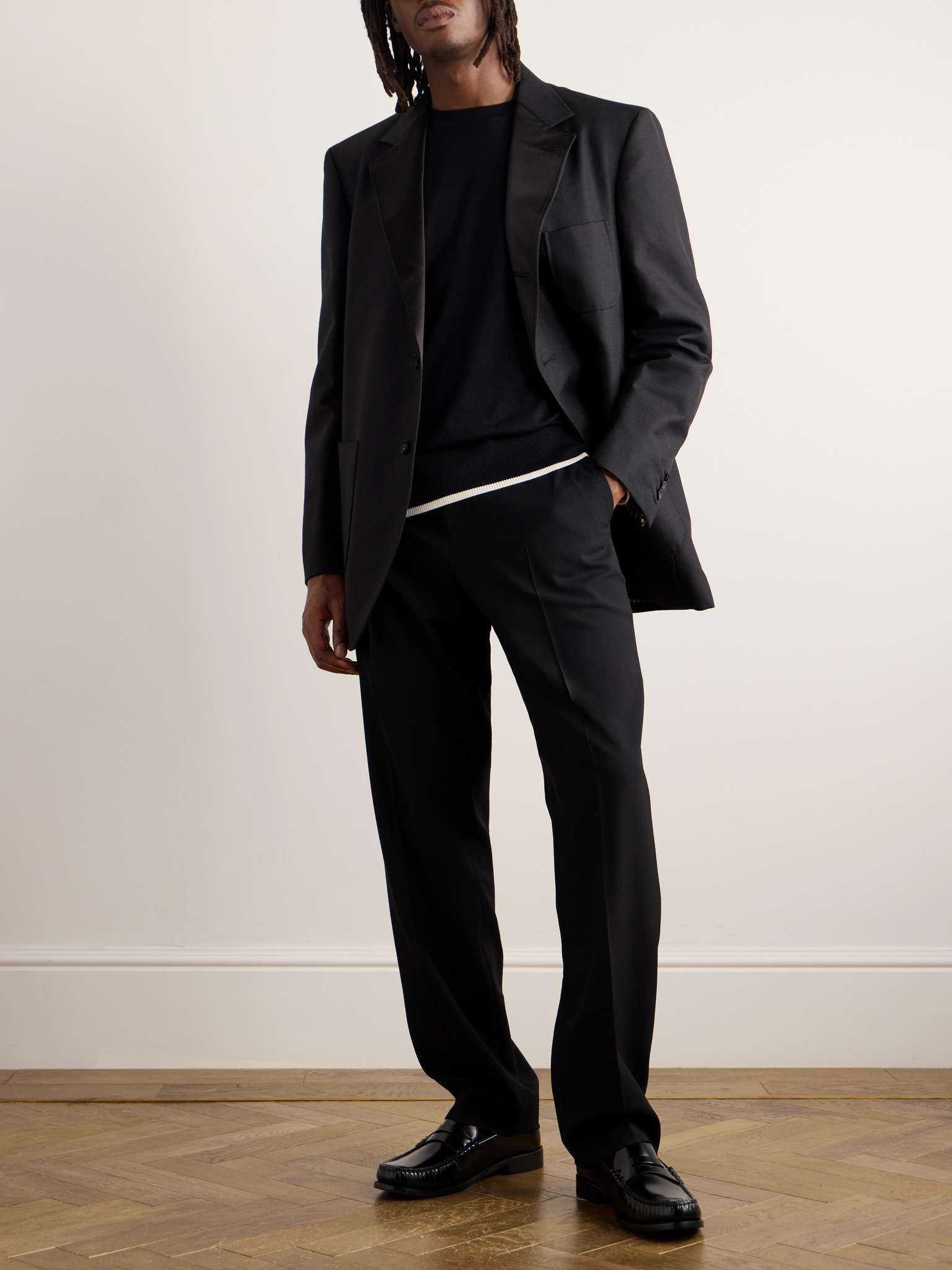 Thom Browne Oversized Satin-Trimmed Wool and Mohair-Blend