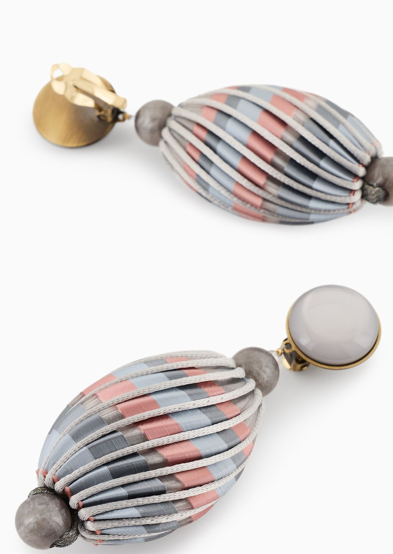 GIORGIO ARMANI Clip-on earrings with pendant spheres outlook