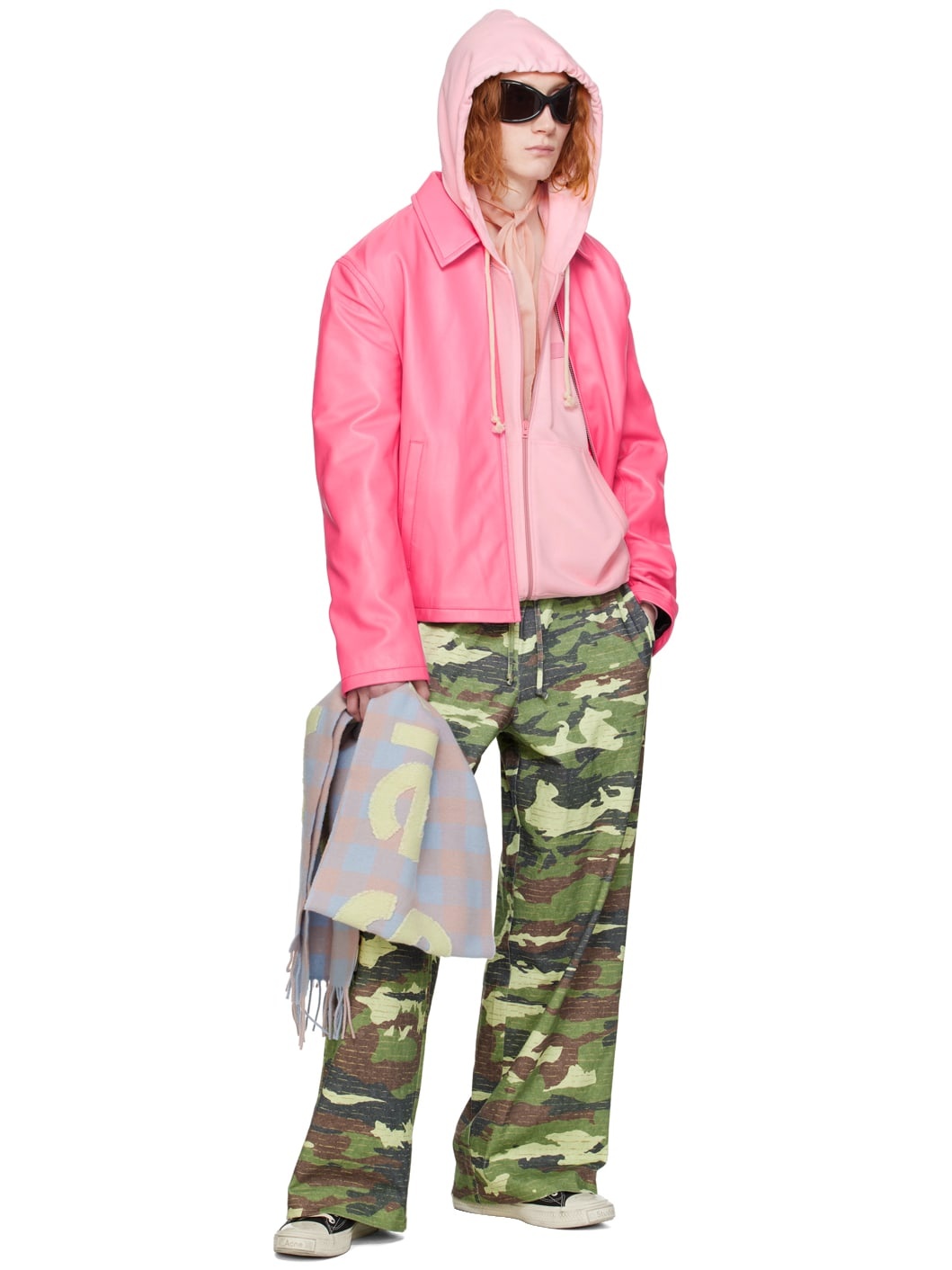 Pink Zip Leather Jacket - 4
