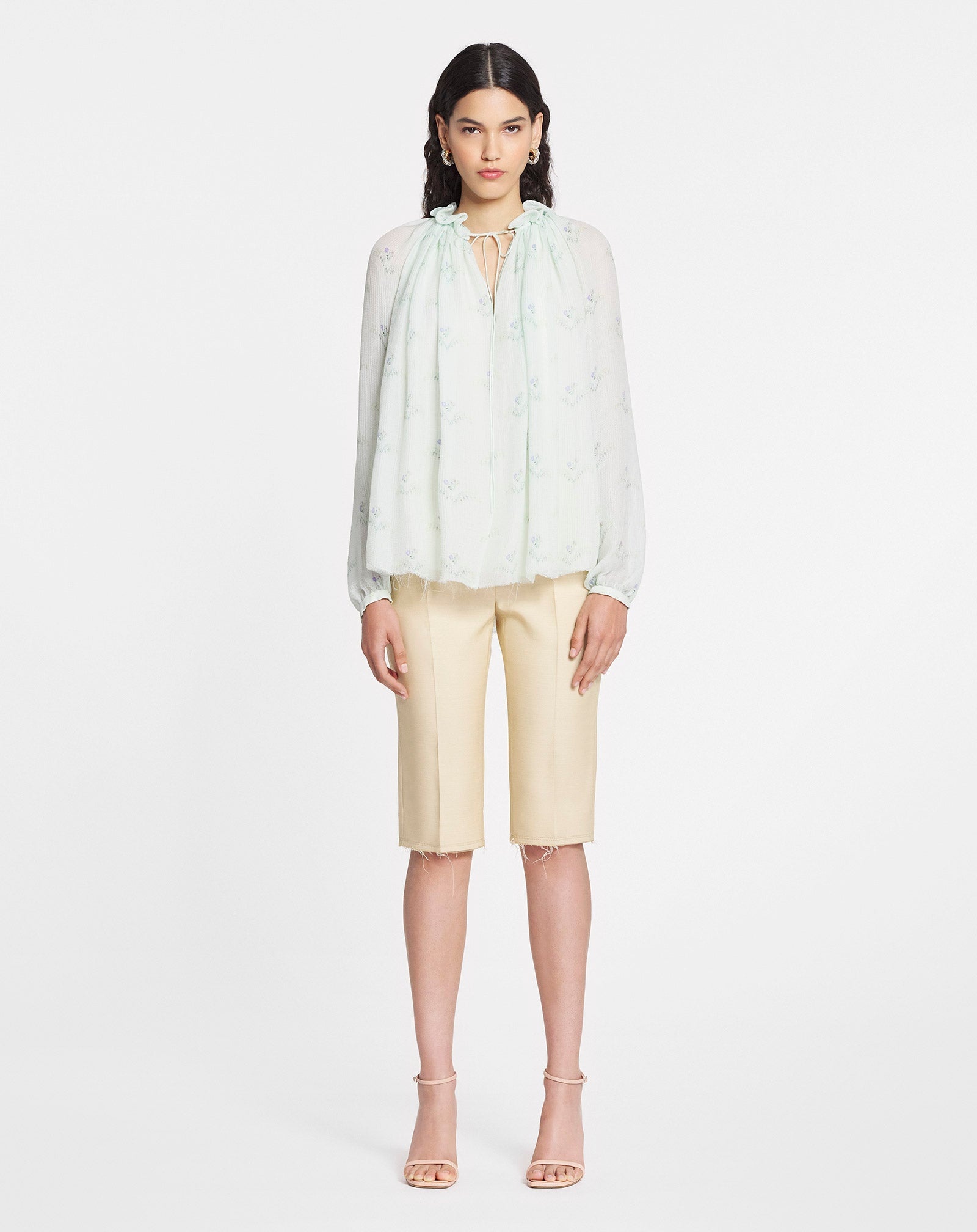 LONG-SLEEVE PRINTED CREPE BLOUSE - 2