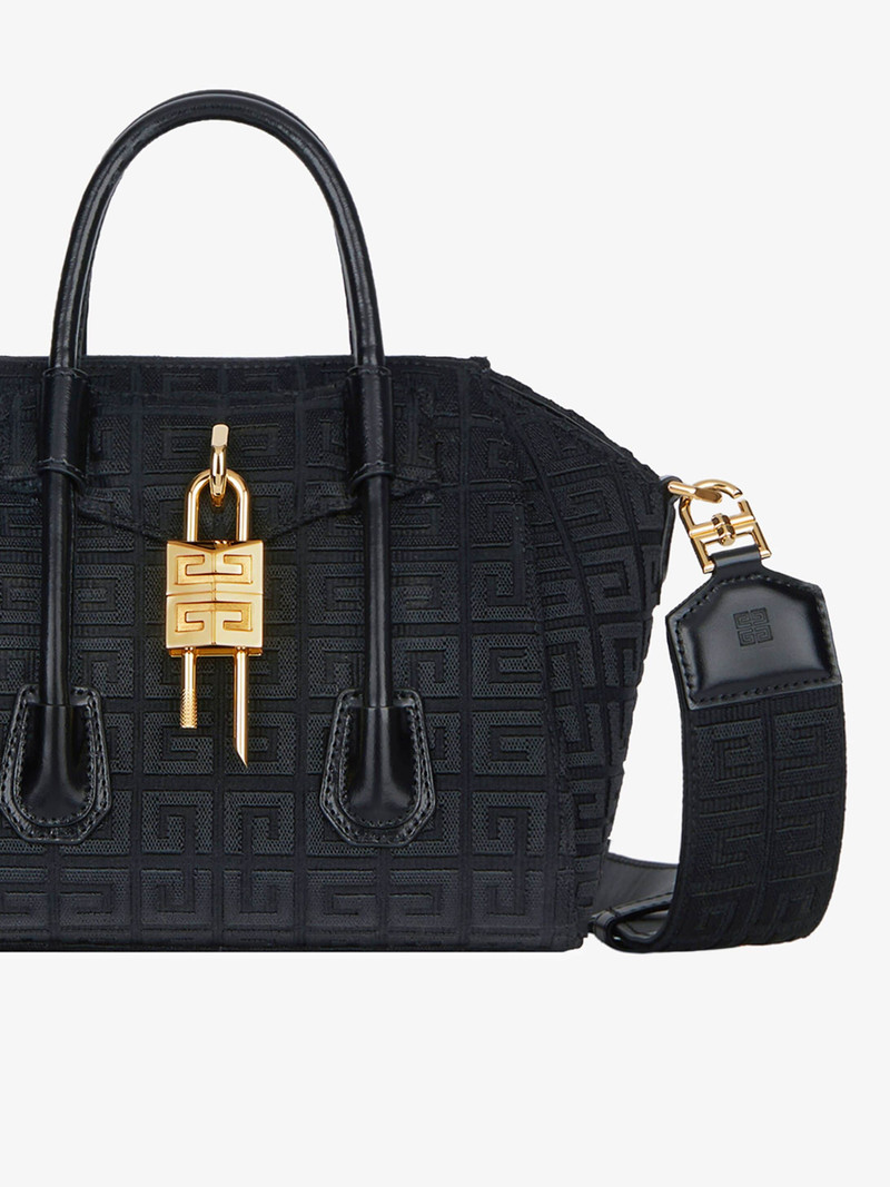 MINI ANTIGONA LOCK BAG IN 4G EMBROIDERED CANVAS 7