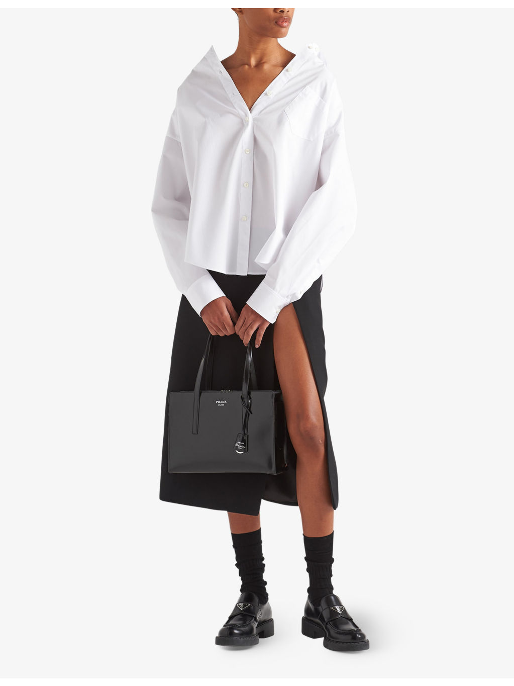 Logo-embroidered patch-pocket oversized cotton-poplin shirt - 2