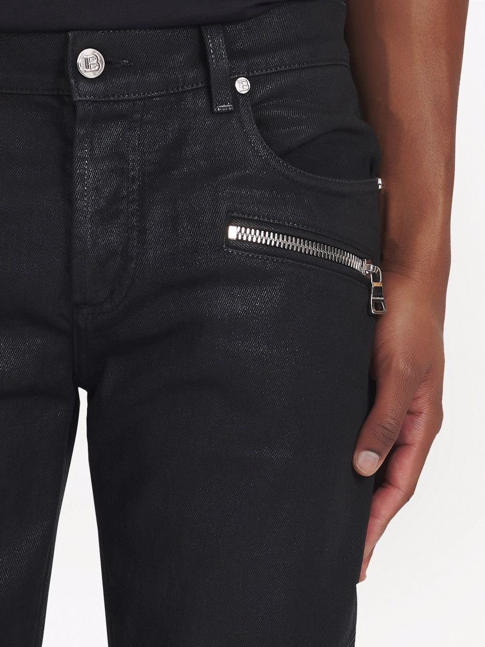 coated ribbed slim-fit jeans - 5