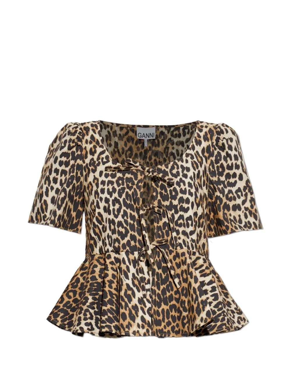 leopard-print peplum blouse - 1