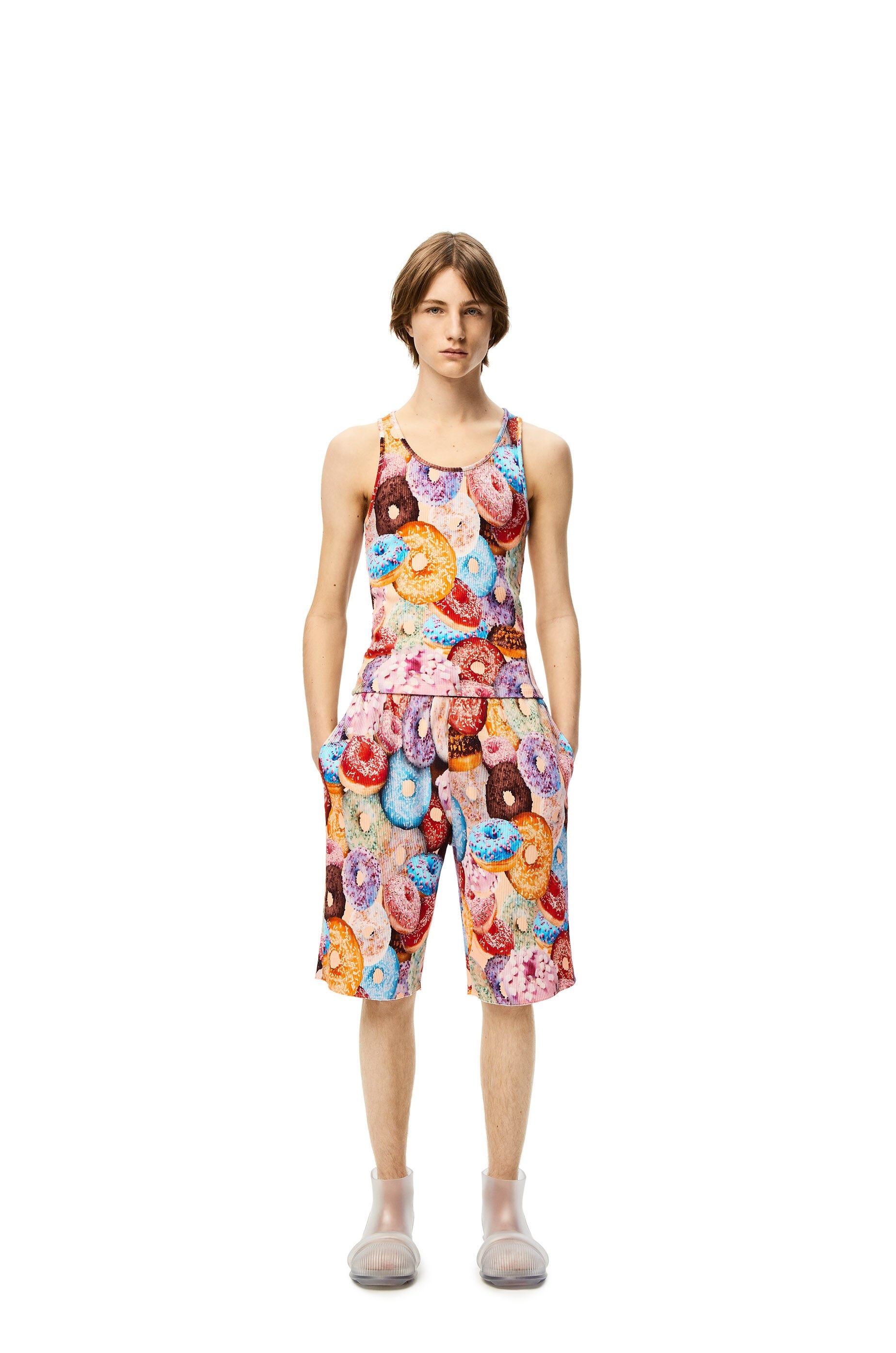 Doughnuts ribbed tank top in cotton - 2