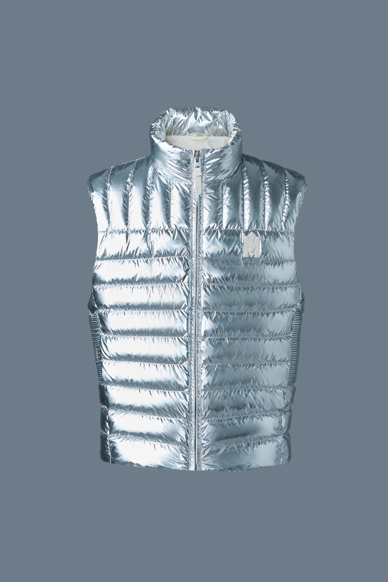 TITUS-M Metallic perpendicular channel quilt down vest 1