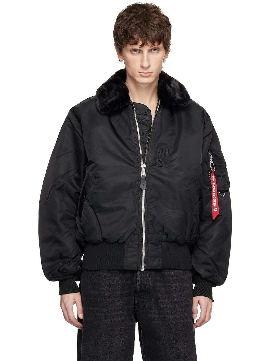 Black Alpha Industries Edition B-15 Flight Reversible Bomber Jacket - 1
