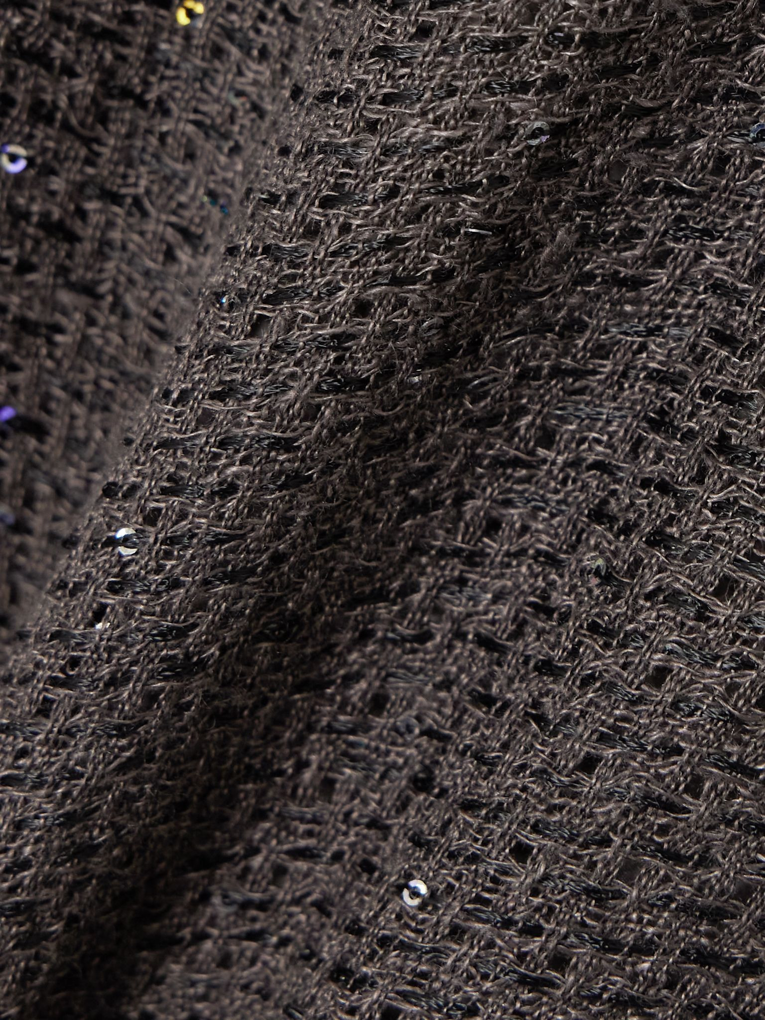 Stella sequined linen-blend mini dress Dark gray - 4