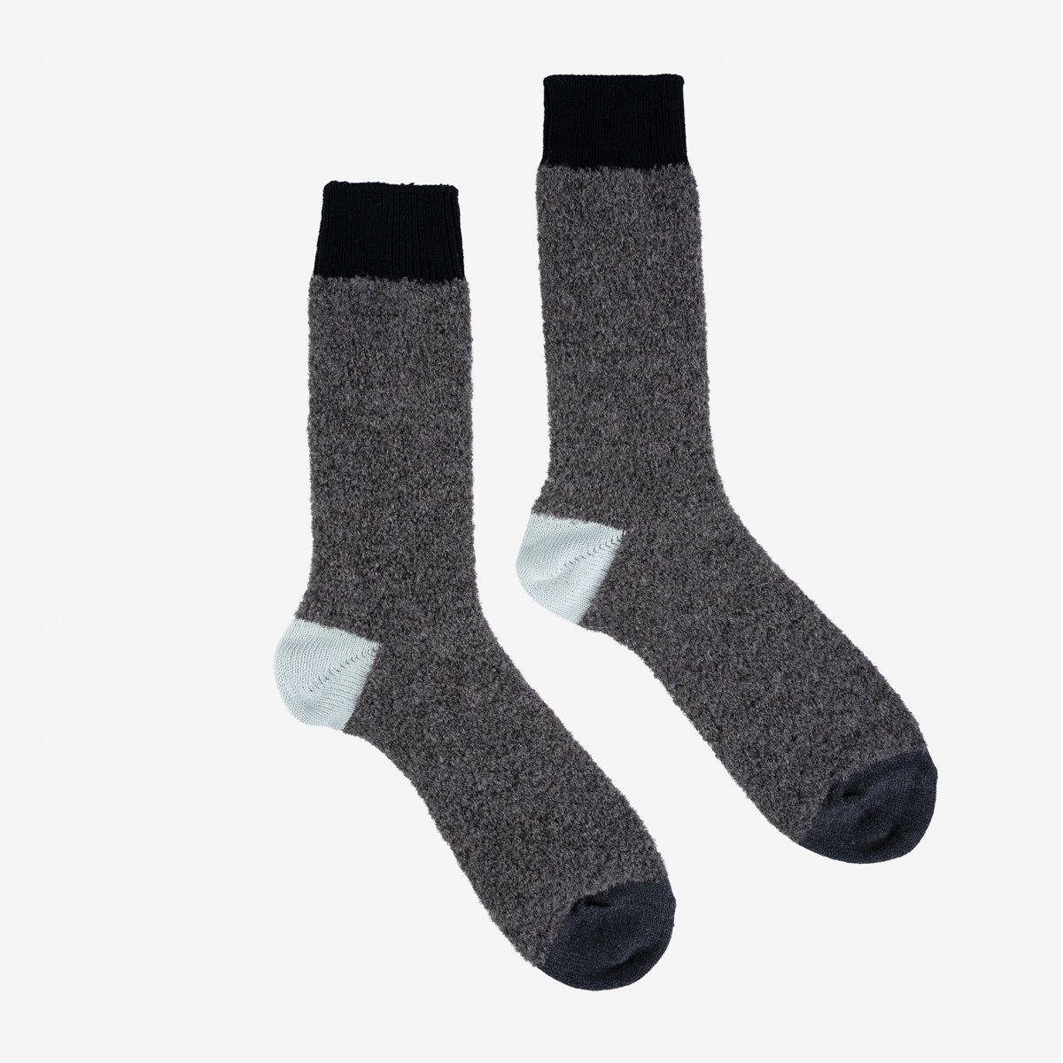 DEC-BOU-GRY Decka Boucle Alpaca Socks - Grey - 1