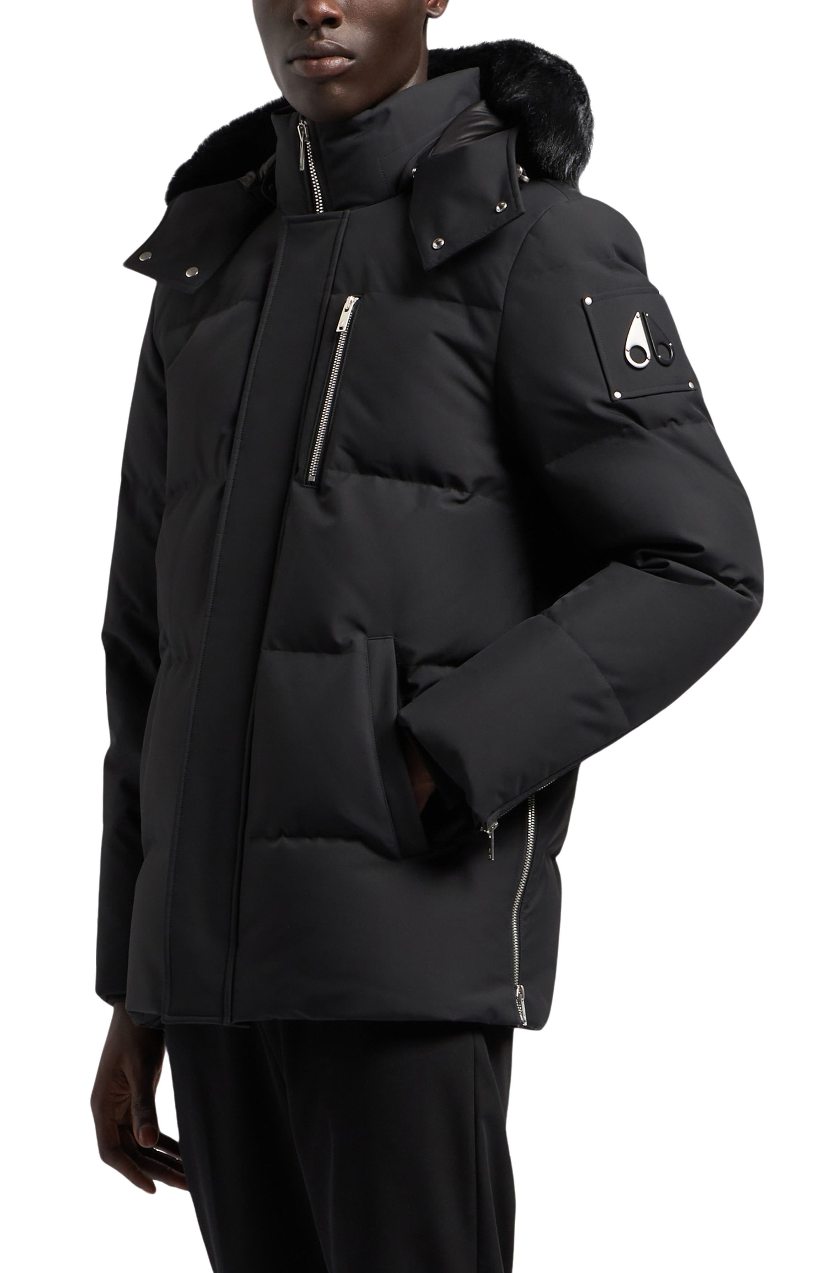 Moose Knuckles Cloud 3Q Water Repellent Down Puffer Jacket with Removable Hood in Black W/Black Sh a - 3