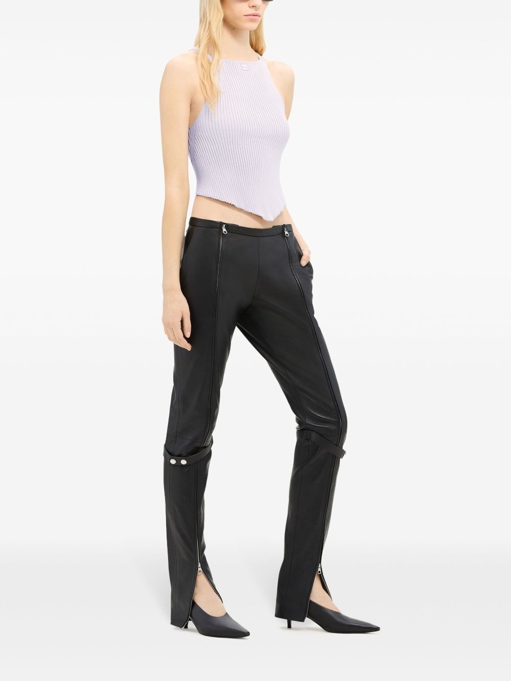 Pointy rib-knit tank top - 3