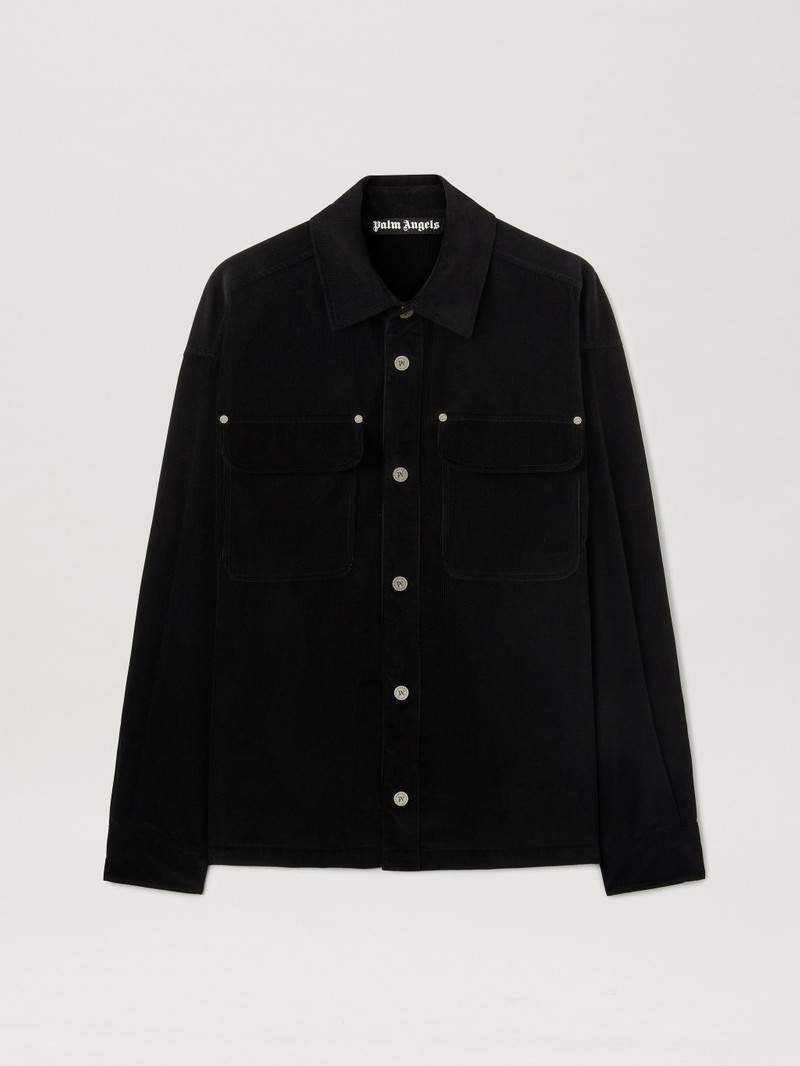 Velvet Overshirt With Logo 1