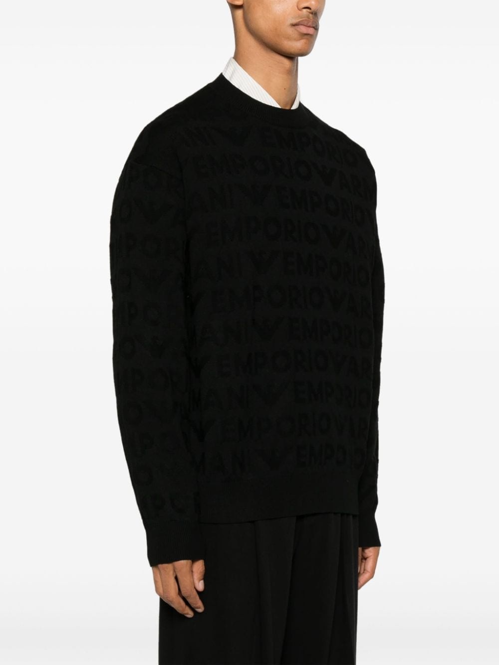 logo-jacquard sweater - 3