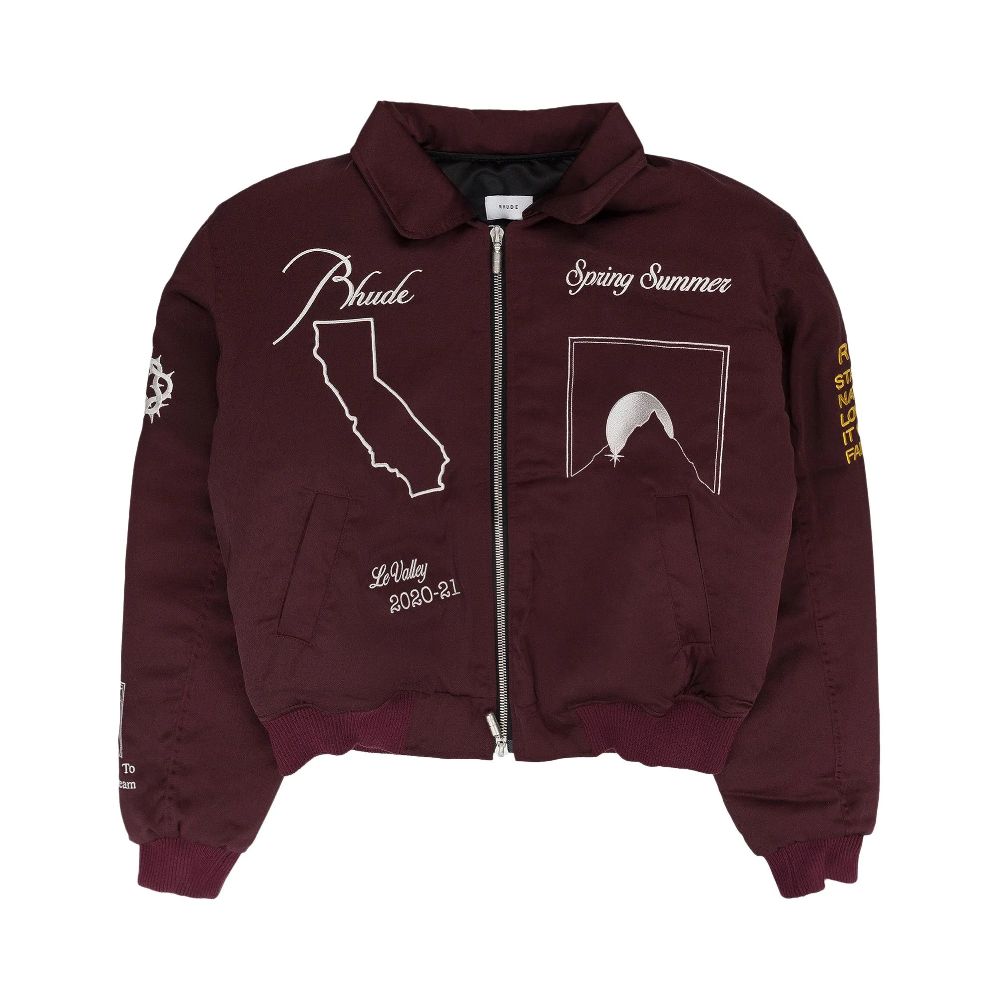 Rhude Signal Bomber Jacket 'Maroon' - 1