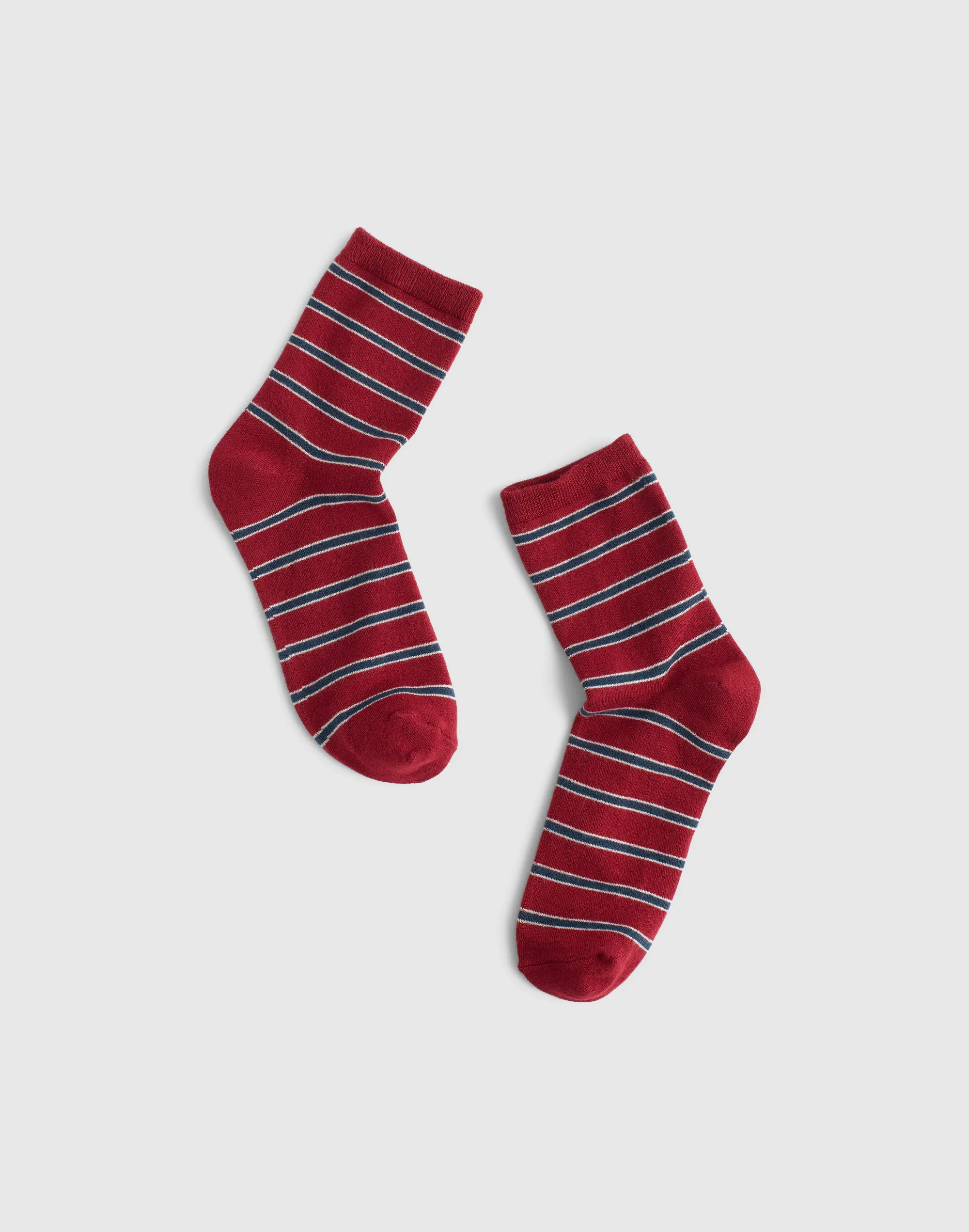 Mixed-Stripe Ankle Socks - 1
