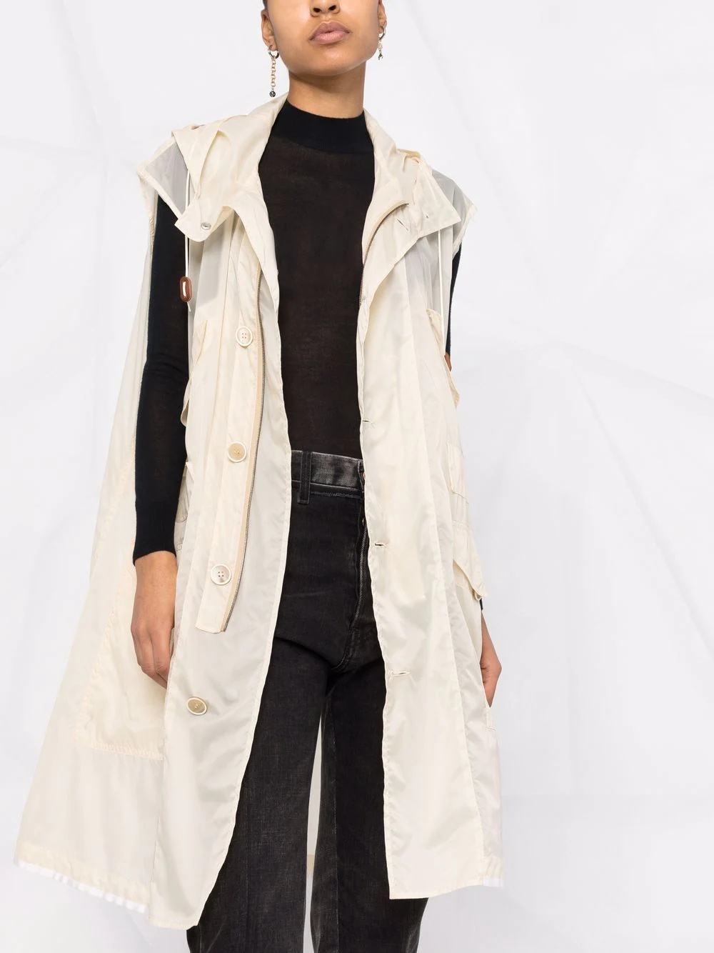 belted hooded trench coat - 5