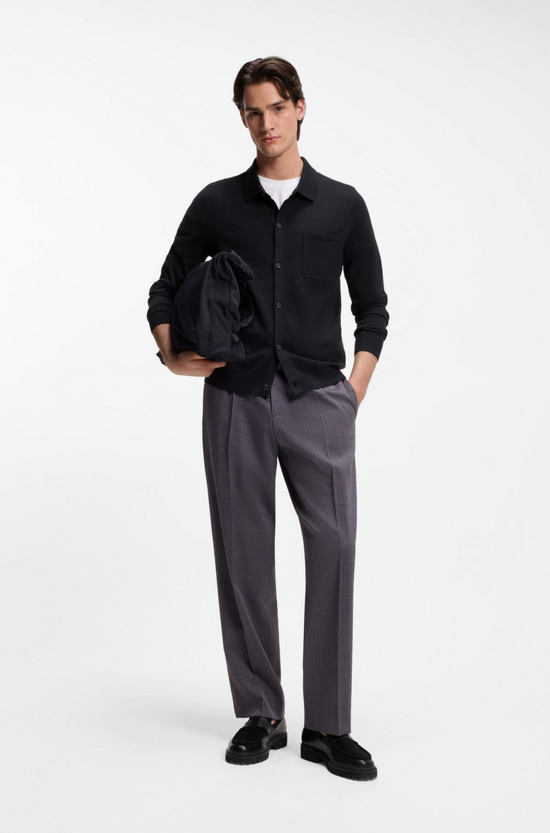 HUGO REGULAR-FIT JACKET WITH RIBBED TRIMS outlook