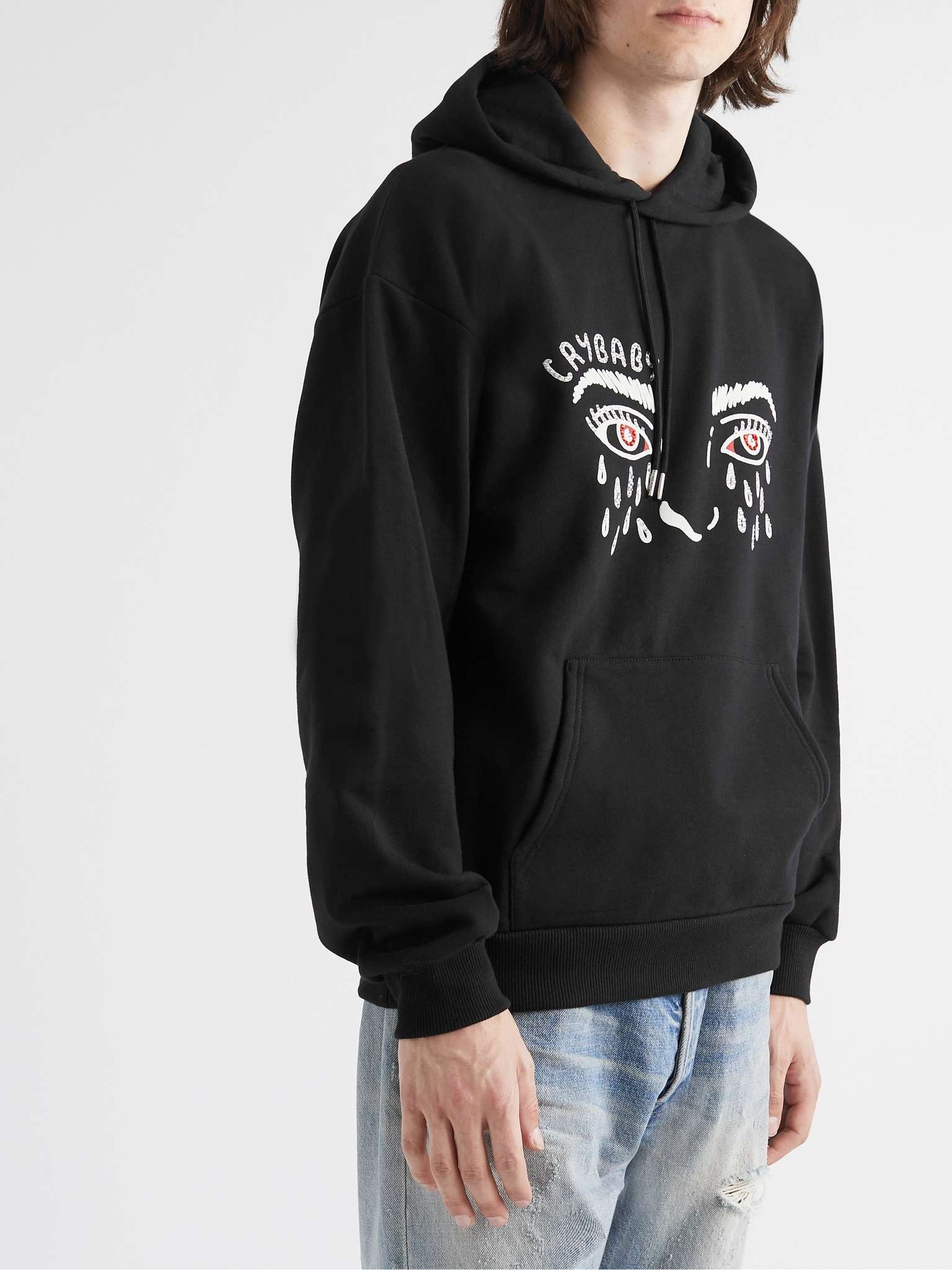 Cry Baby Oversized Embellished Cotton-Blend Jersey Hoodie - 4