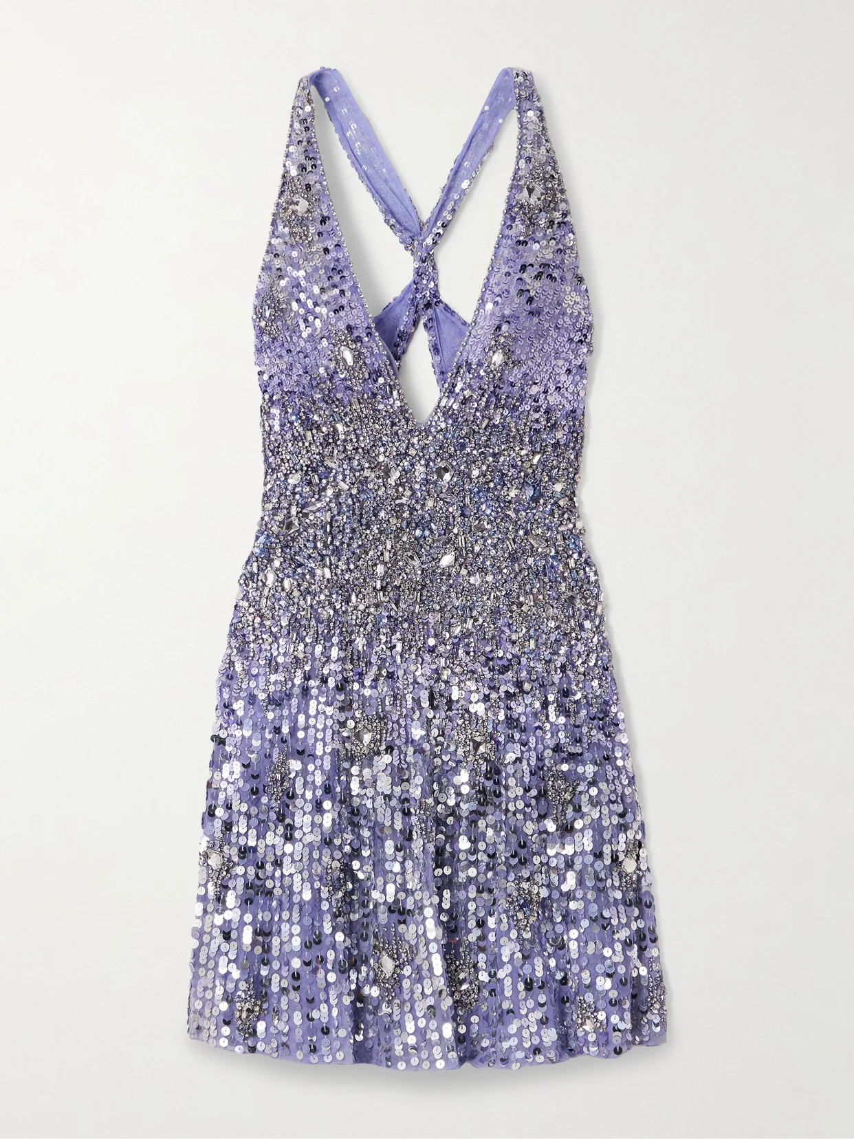 Crystal And Sequin-embellished Tulle Mini Dress - 1