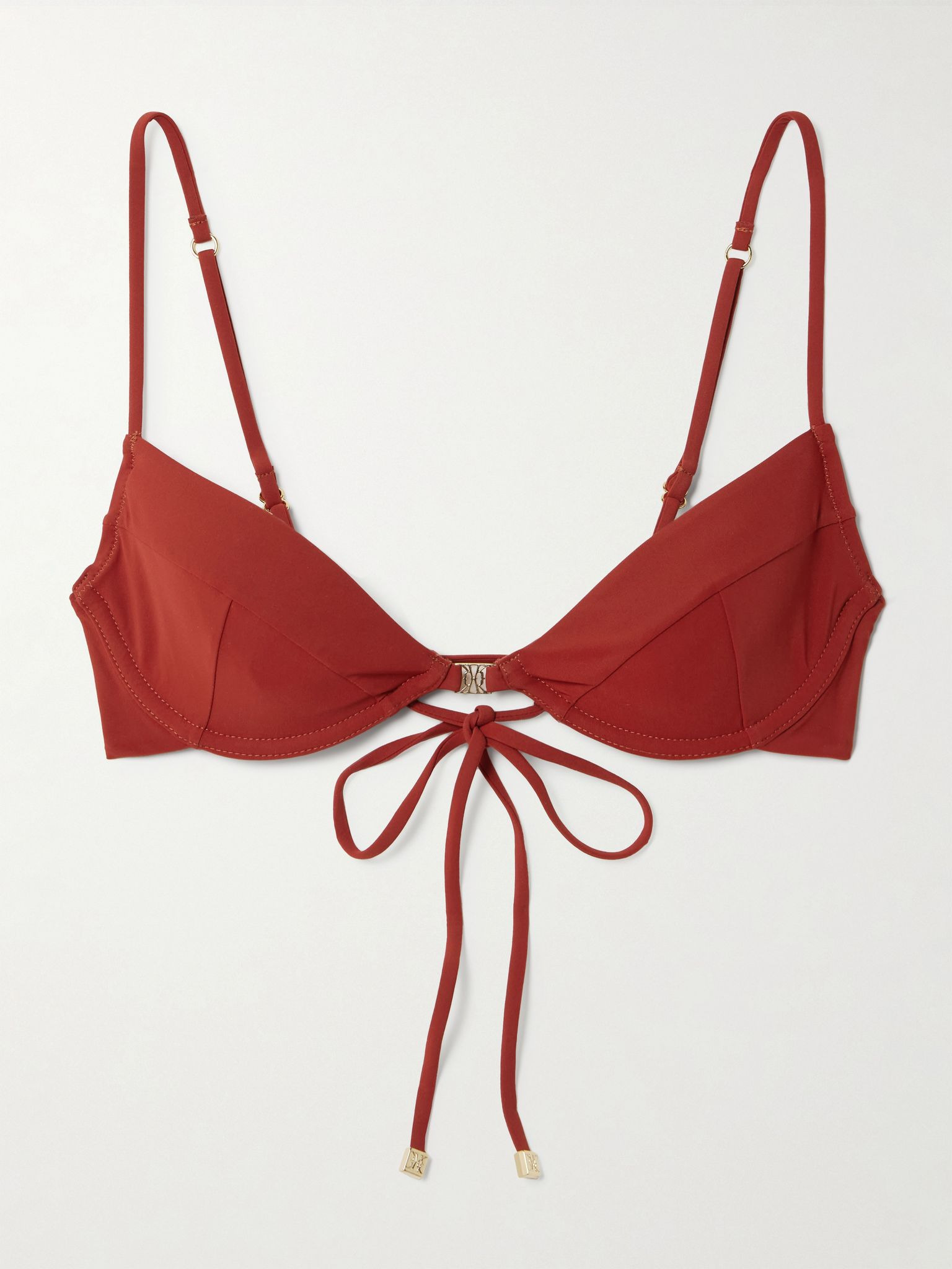Demi embellished underwired bikini top Brick - 1