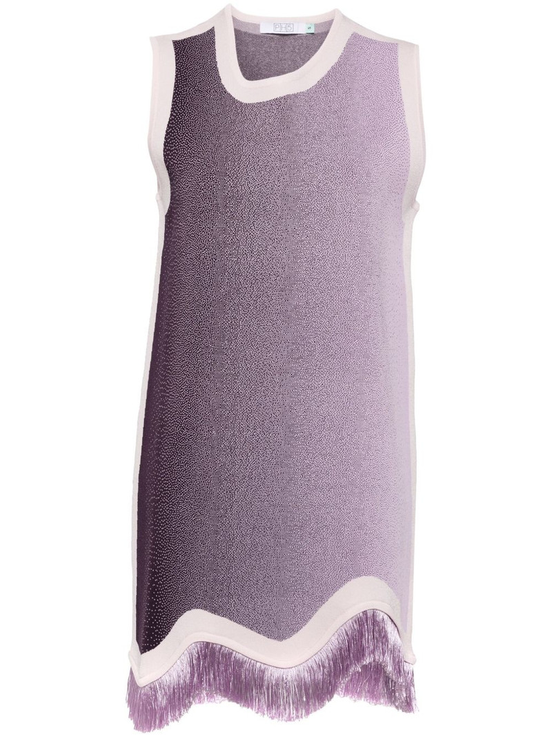 Daisy gradient-print fringed dress 1