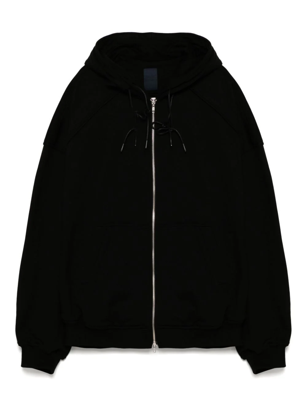 layered zip-up hoodie - 1