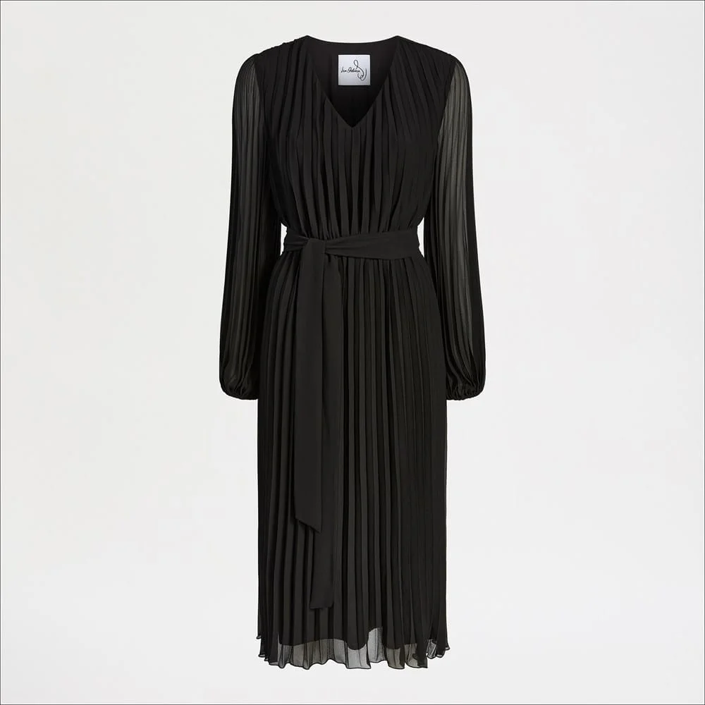 Long Sleeve Plisse Maxi Dress - 1