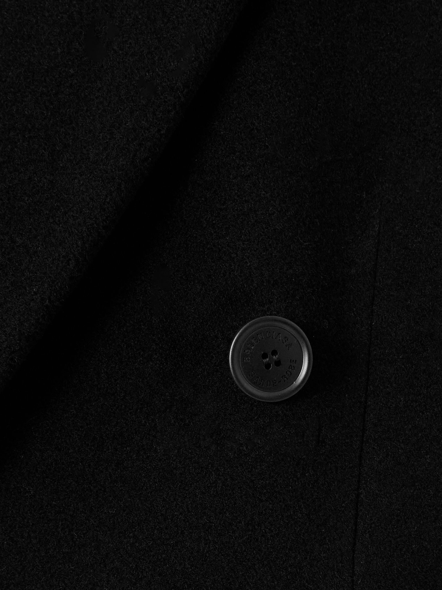 Double-breasted oversized cashmere and wool-blend coat Black - 5