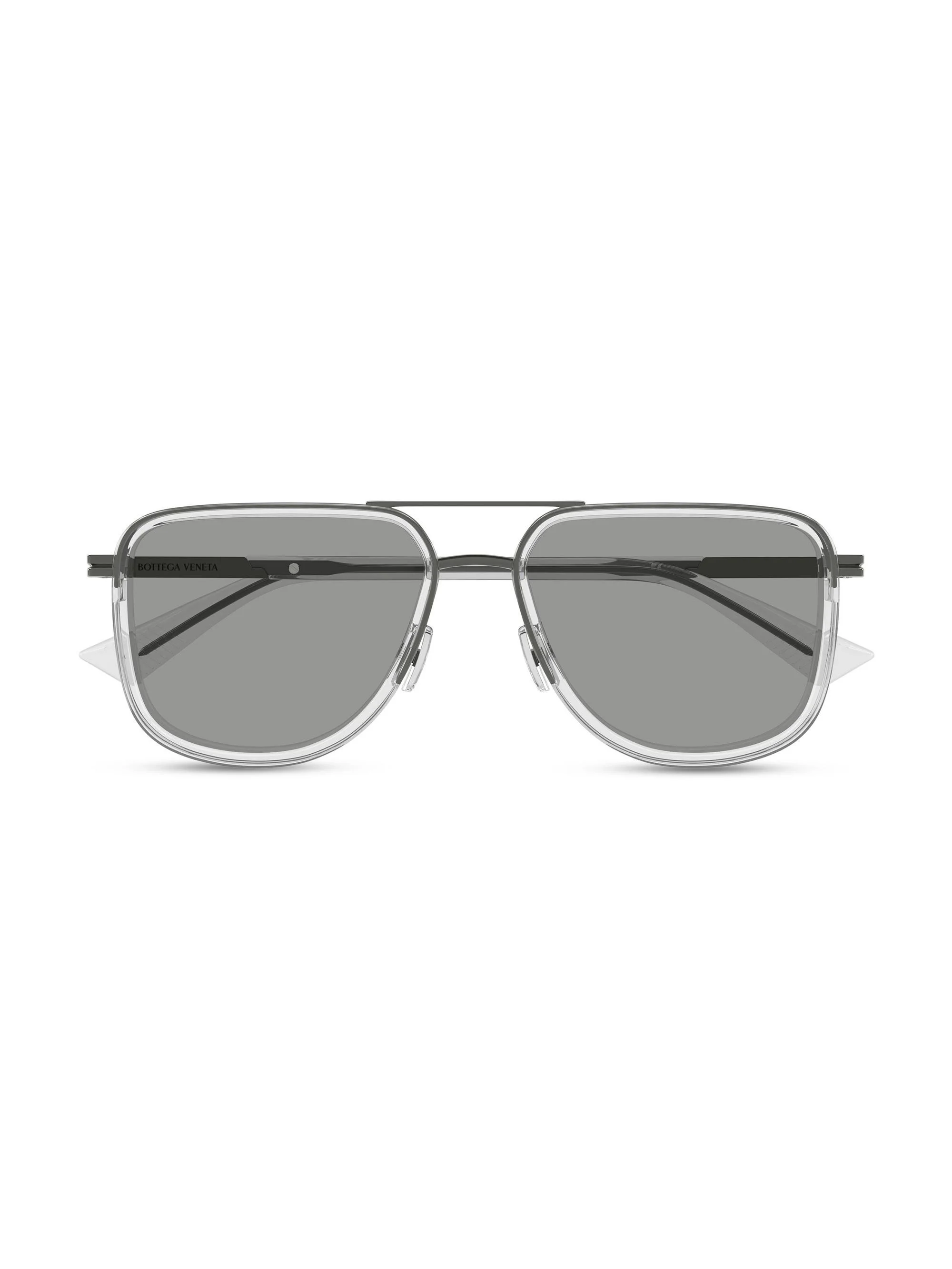 Men's 56MM Navigator Metal Sunglasses - Silver Grey - 1