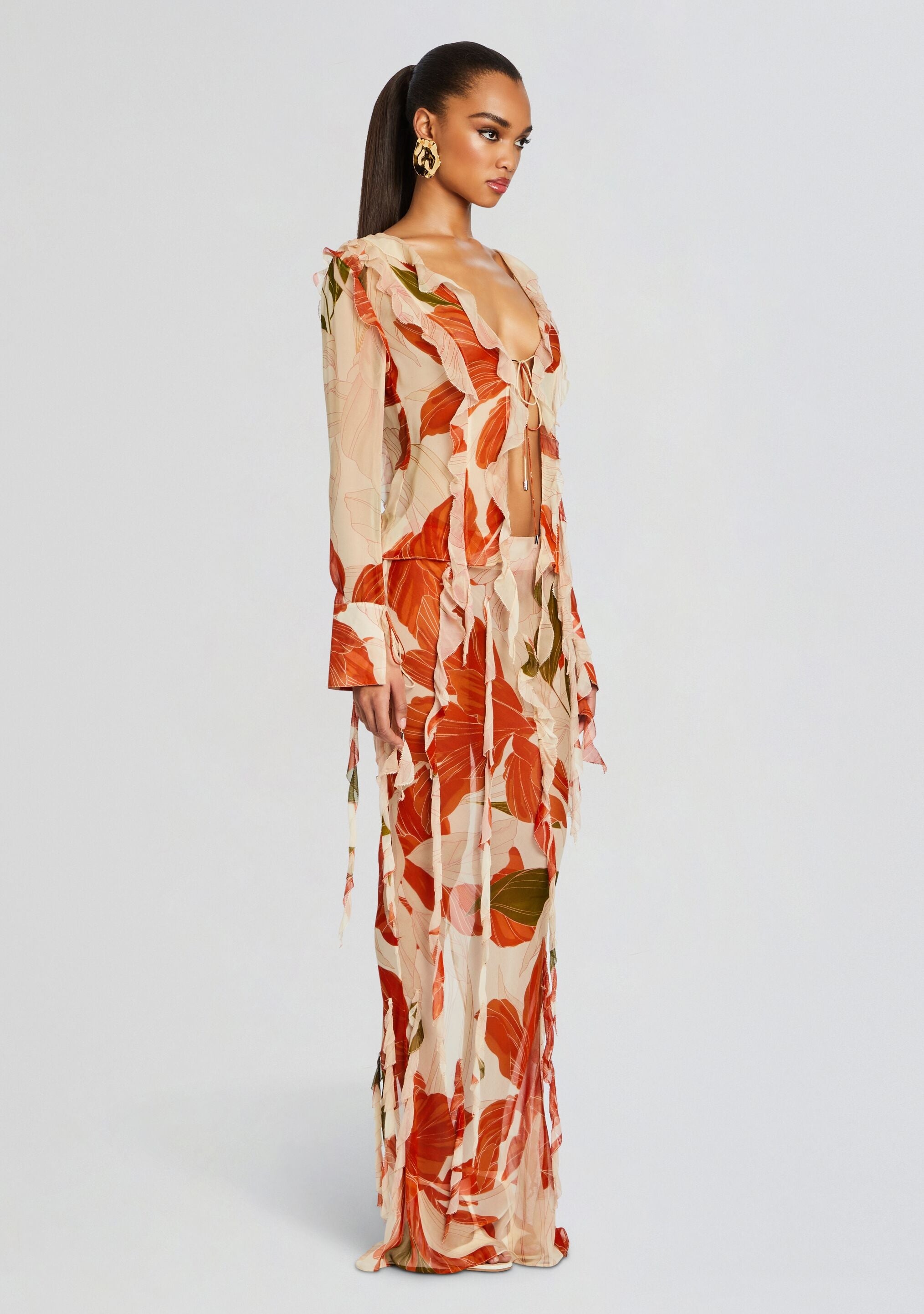 SYBIL SILK CHIFFON SKIRT - 3