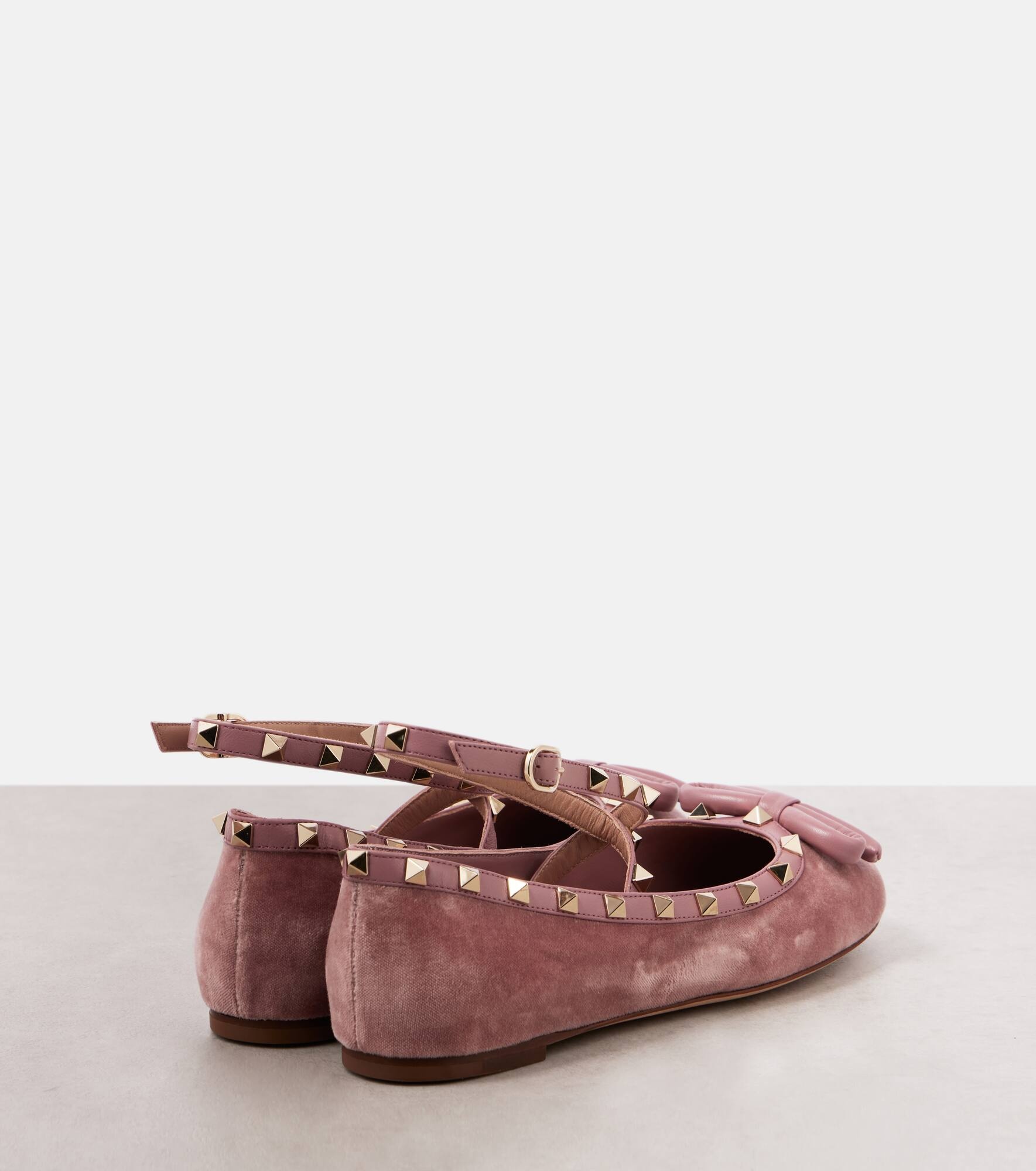 Rockstud velvet ballet flats - 3