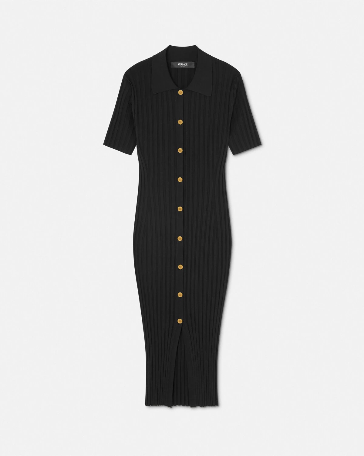 Knit Midi Shirt Dress - 1