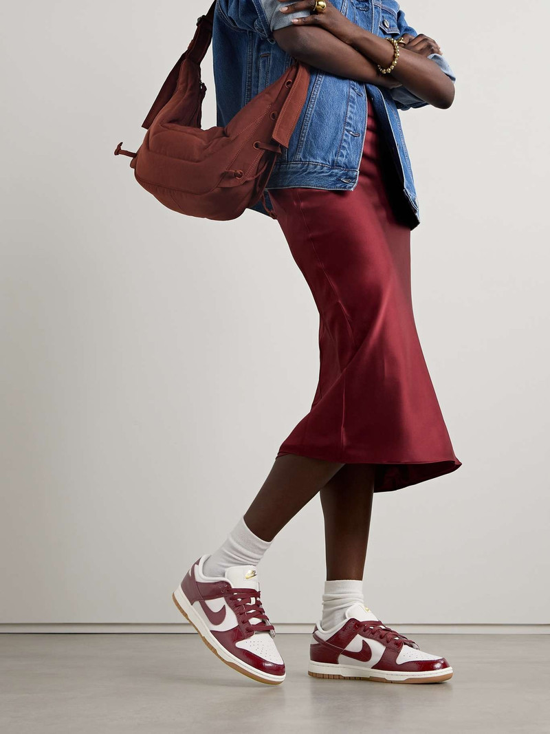 Nike Dunk Low croc-effect leather-and suede sneakers outlook