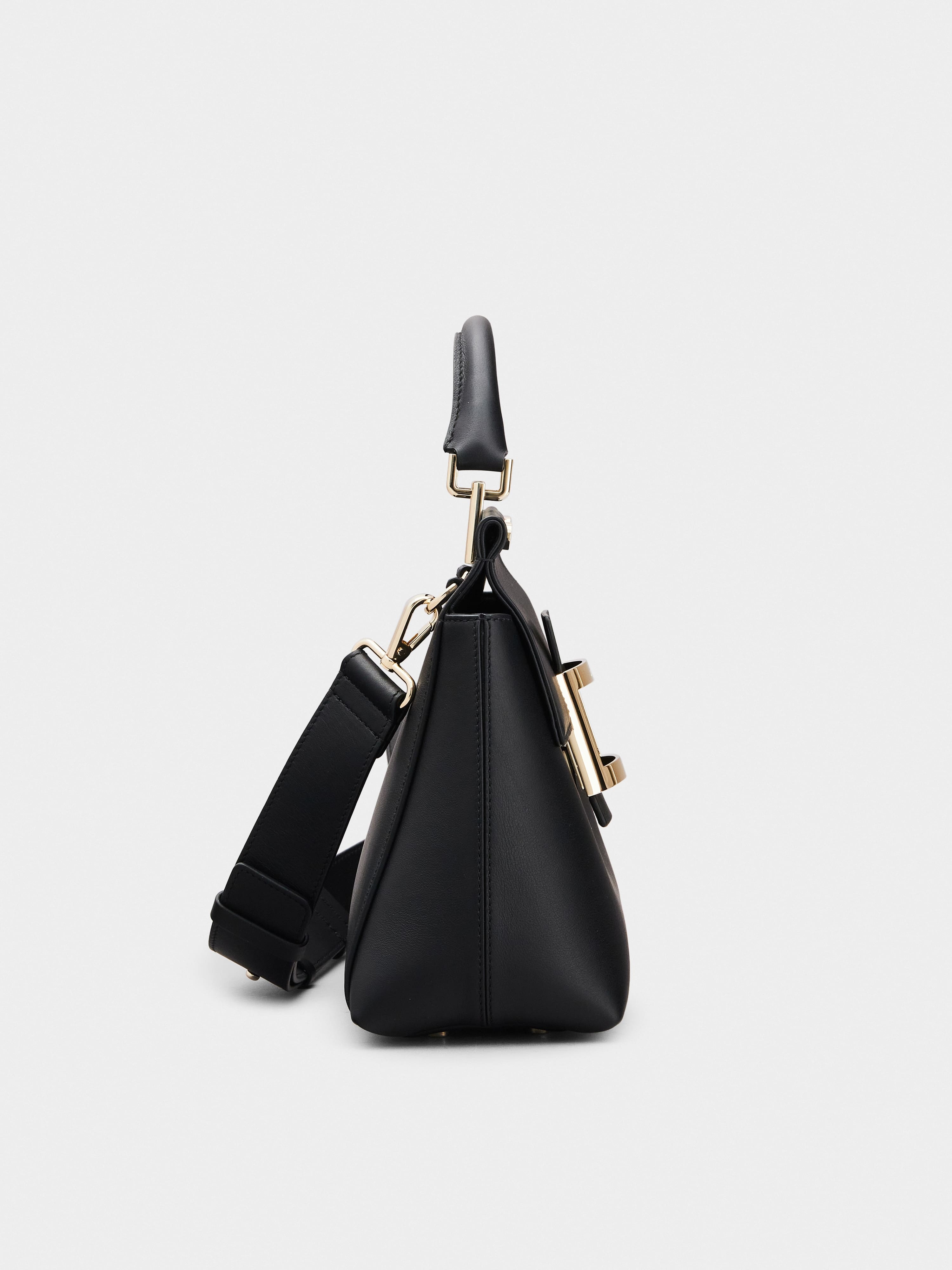Viv' Cabas Metal Buckle Bag in Leather - 2