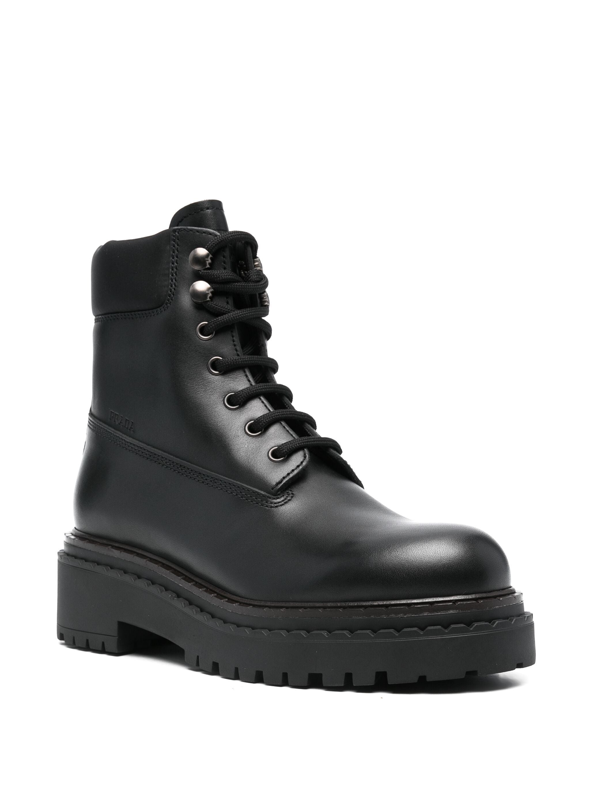Leather Combat Boots - 4