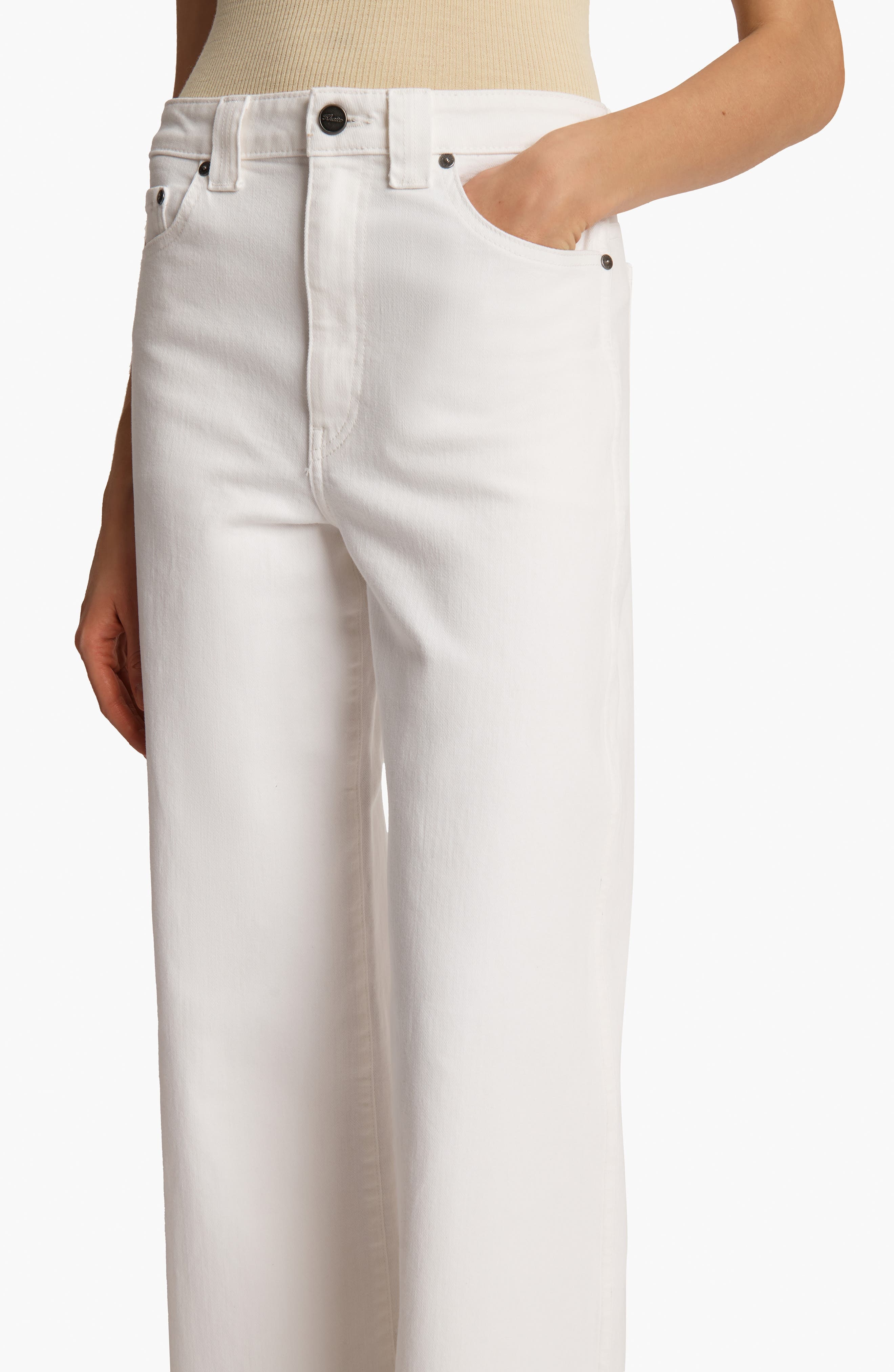 Khaite Dane Wide Leg Jeans in White at Nordstrom - 3