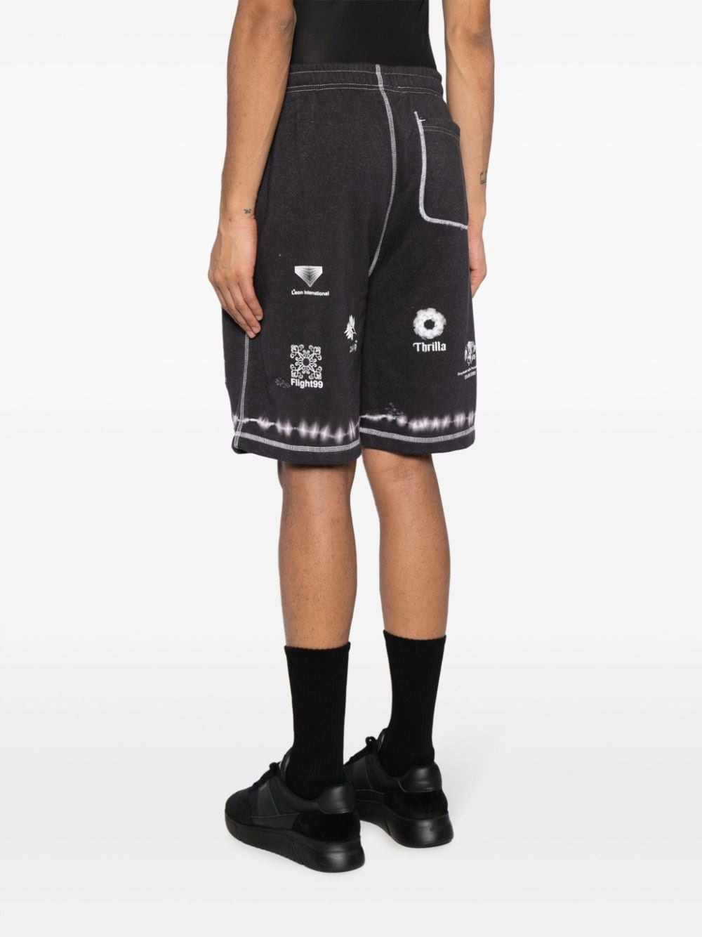 graphic-print elasticated-waistband shorts - 4