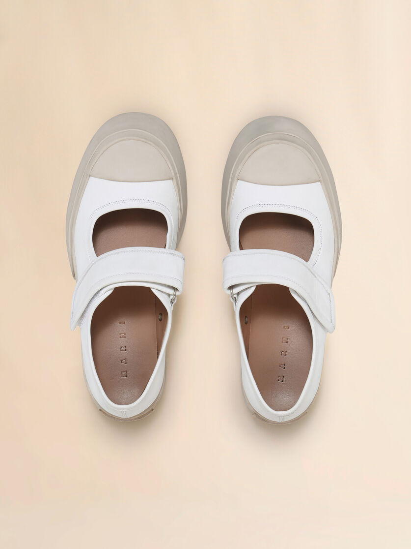 WHITE CALF LEATHER PABLO MARY-JANE SNEAKER - 4