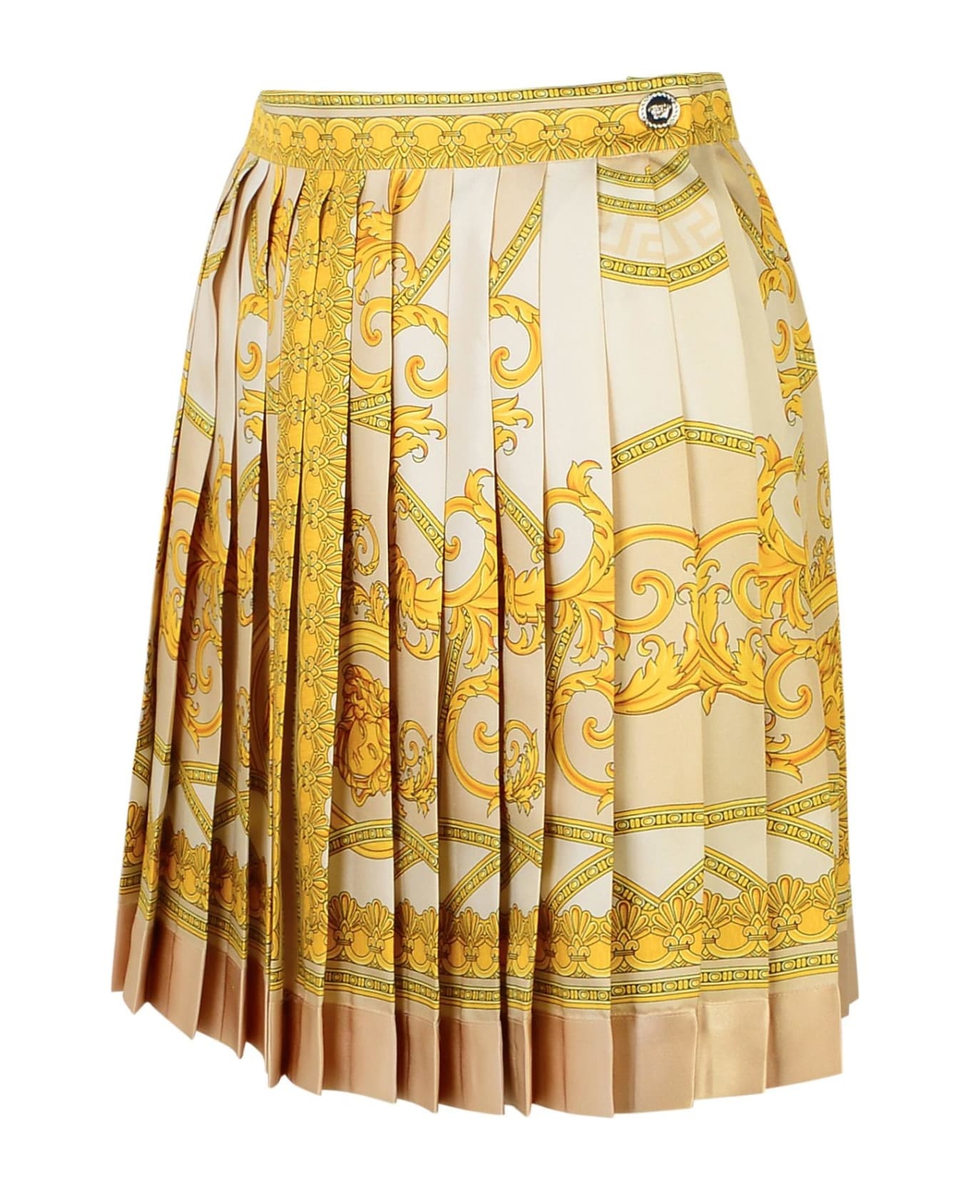 'barocco' Beige Silk Skirt - 2