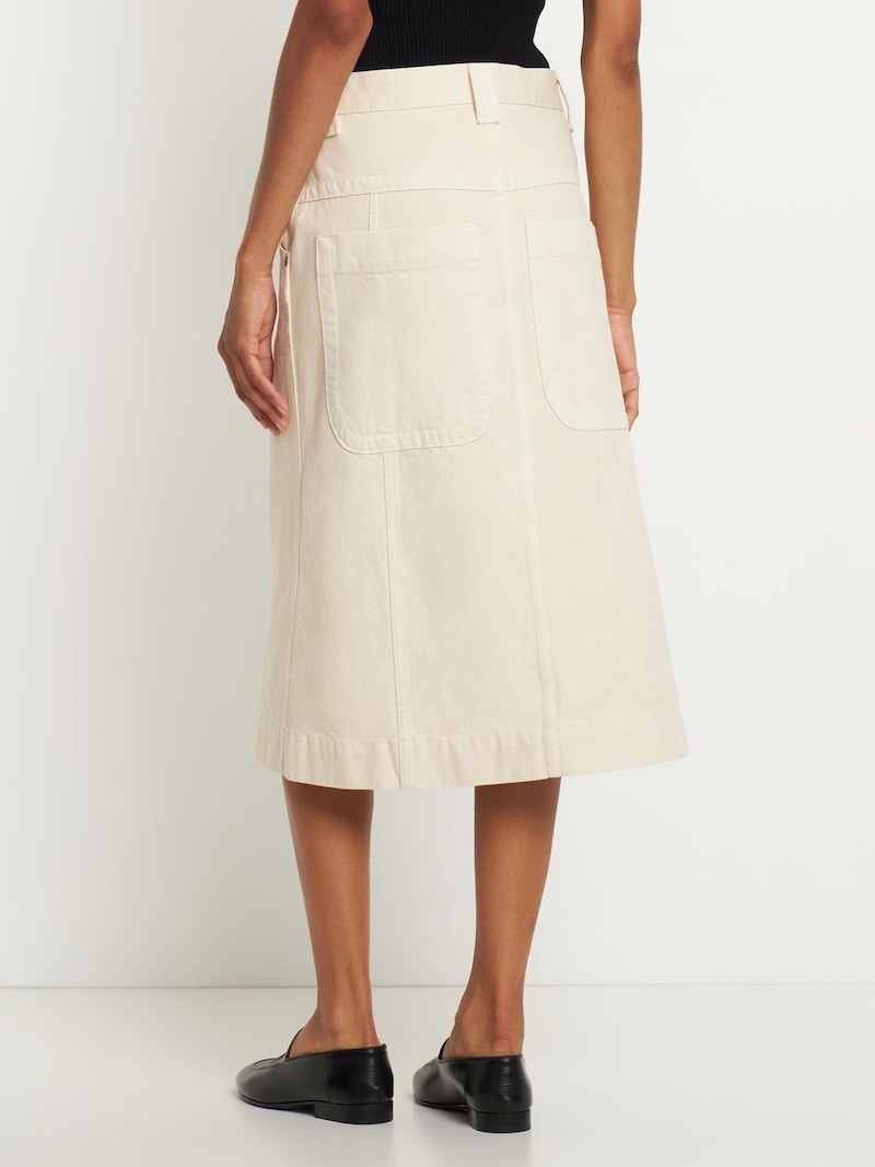 Caroline cotton denim midi skirt - 3