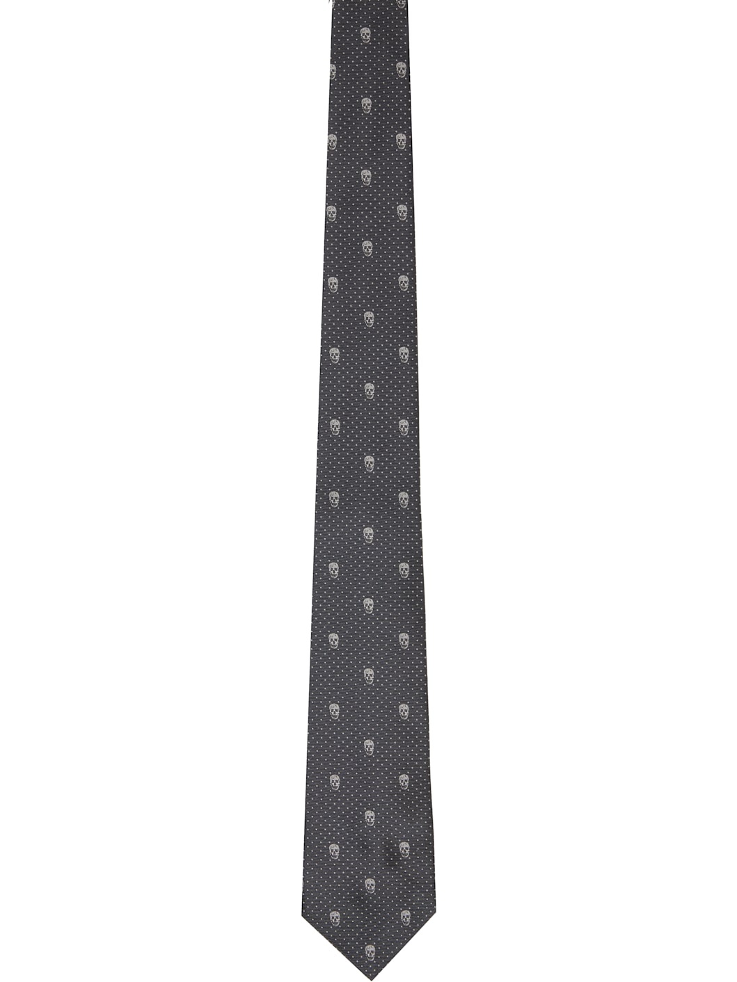 Gray Skull Polka Dot Tie - 1