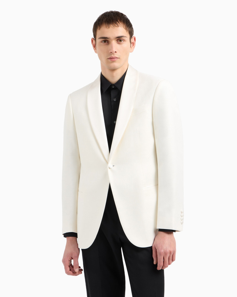 EMPORIO ARMANI SHAWL-COLLAR JACKET WITH SATIN LAPELS outlook