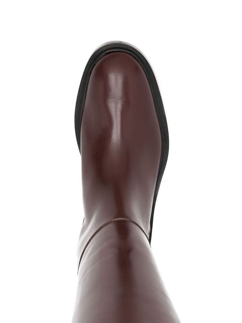 knee-length leather boots - 8