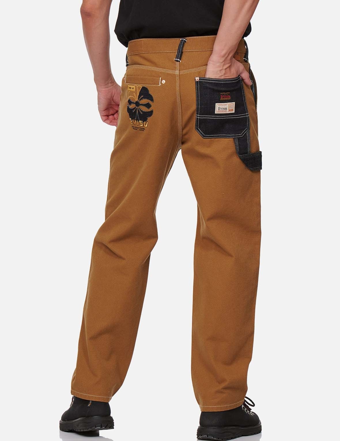 KAMON DENIM APPLIQUÉ WORKER PANTS - 3