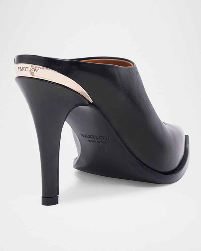 PARTLOW Lainey Leather Stiletto Western Mules outlook