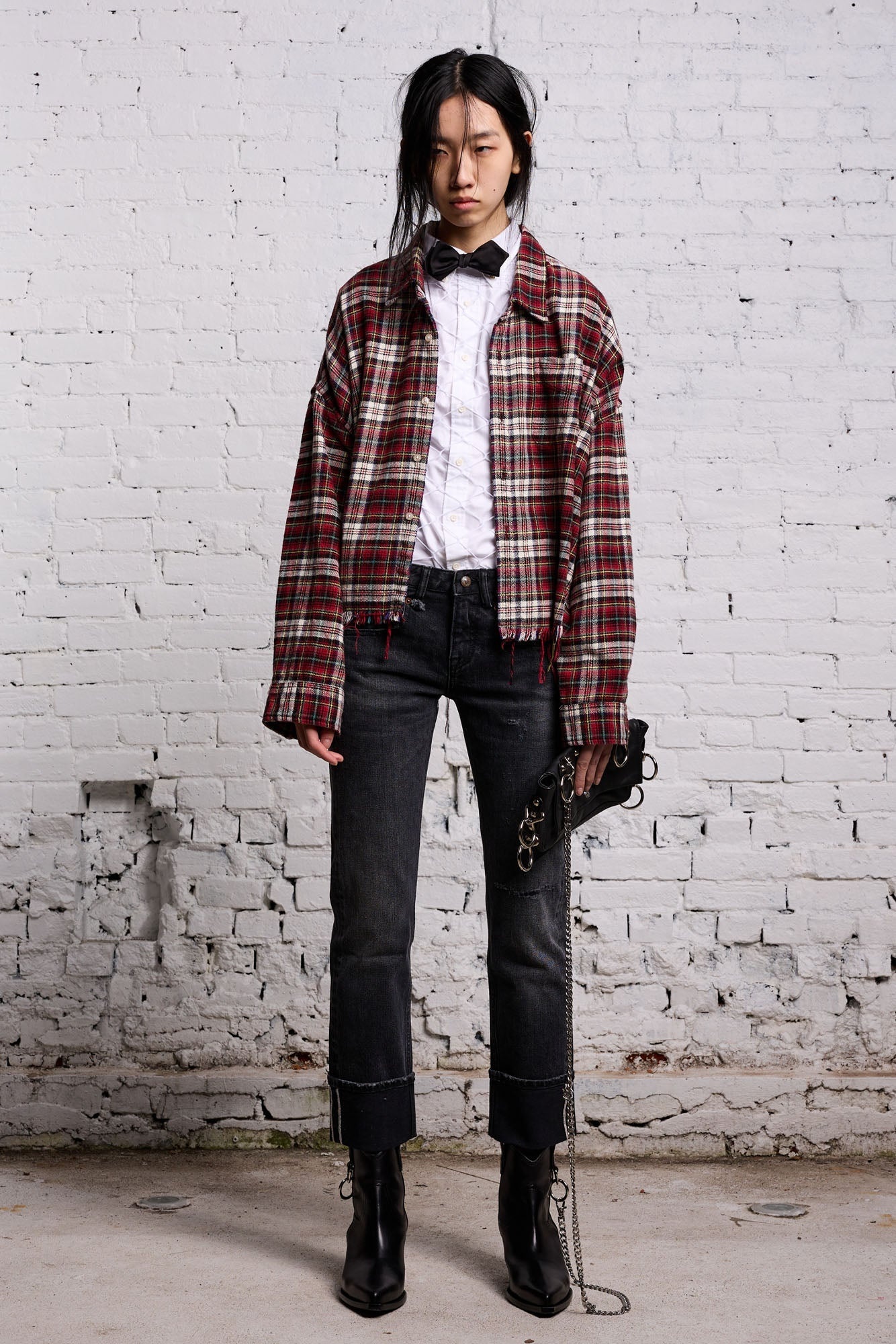 CROPPED DROP NECK - RED AND ECRU - 3