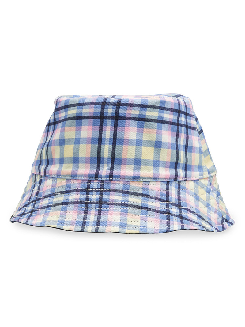 Women's Garden Plaid Reversible Bucket Hat - Blue 1